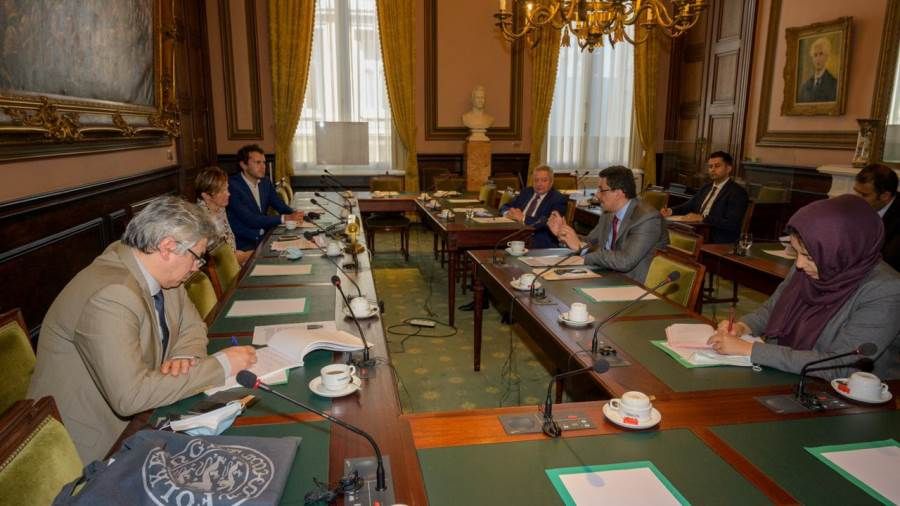 وزير الخارجية يلتقي رئيسة لجنة العلاقات الخارجية في البرلمان البلجيكي