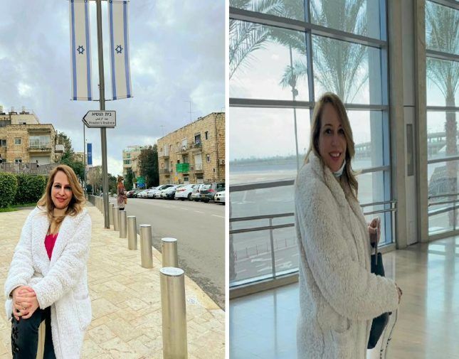 شاهد.. الباحثة السعودية نجاة السعيد تصل إسرائيل وتعلق: “يا له من شعور” ! (صور)