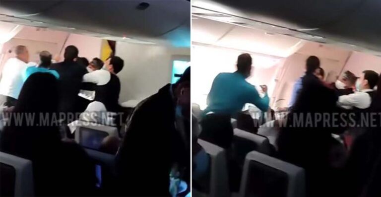 كاد أن يتسبب بكارثة.. راكب يحاول فتح باب طائرة الخطوط القطرية المتجهة إلى المغرب (فيديو)