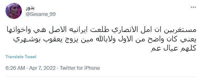 أمل الأنصاري تحذف اسم "العائلة" إثر أنباء عن حكم بعدم ثبوت نسبها