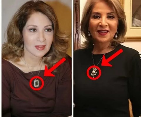 بعد لبسها هذه القلادة تم أنكشاف الديانة الحقيقية للفنانة الجميلة (بوسي ) التي أخفتها وابقتها سراً عن الجميع وحتى عن زوجها نور الشريف !!