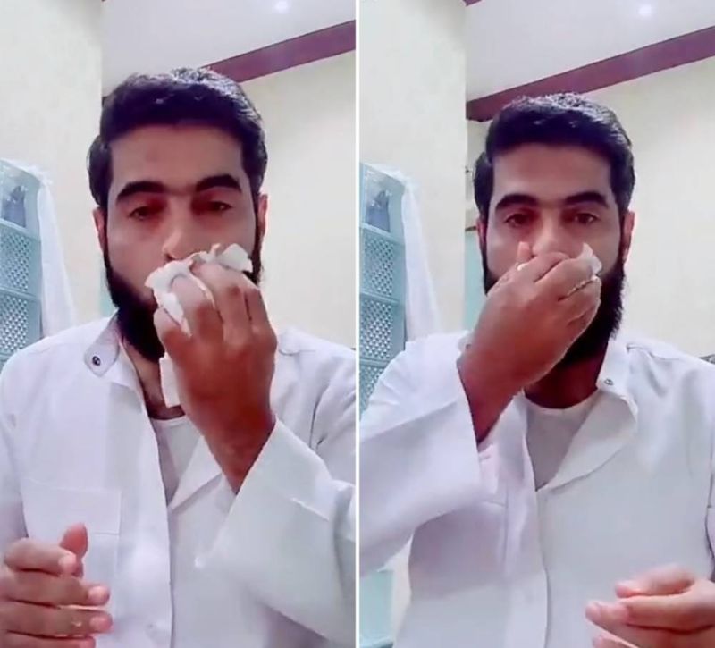 شاهد.. أول فيديو لـ"زعاق حائل" بعد الإنتهاء من حلق شاربه عقب خسارته التحدي أمام خالد الزعاق