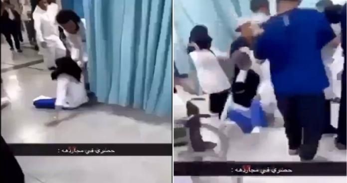 فيديو صادم لشاب سعودي يسحل ممرضة على الأرض ويضربها بشكل وحشي في إحدى المستشفيات في السعودية يثير موجة غضب عارمة (شاهد)
