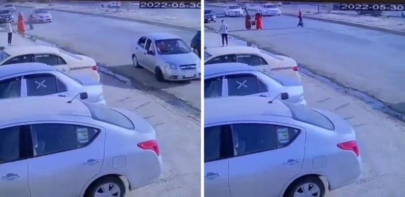 مقطع متداول لسيدة تتسبب في حدوث "كارثة" أثناء محاولتها قطع الطريق في السعودية.. شاهد فيديو