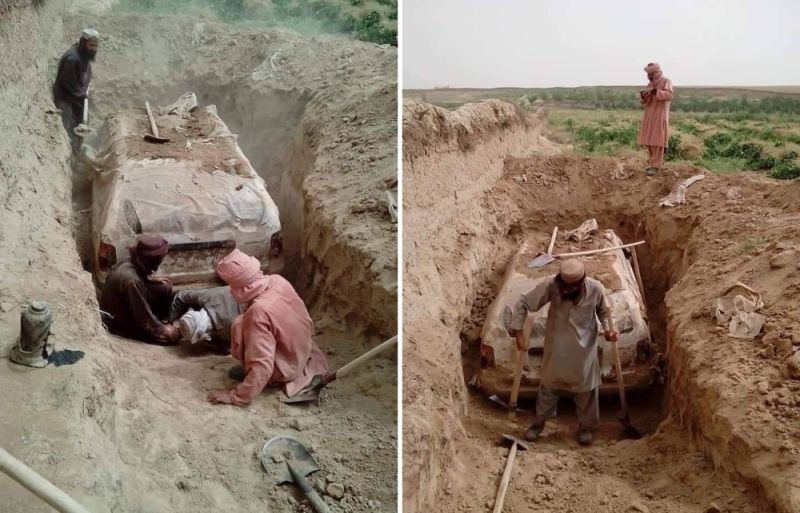 بعد 21 عاماً.. طالبان تكشف عن سيارة زعيمهم "الملا عمر" التي فر بها من الضربات الأمريكية بعد هجوم 11 سبتمبر (شاهد)