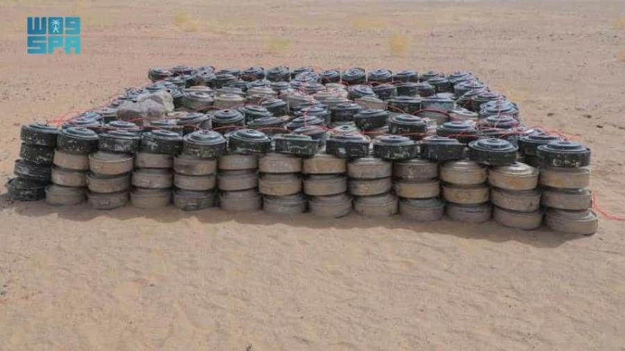 نزع ٨٣٨ لغما وذخائر غير متفجرة تابعة لميليشيات الحوثي الانقلابية