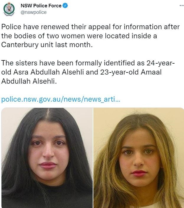 آمال وإسراء السهلي.. أستراليا تكشف عن هوية السعوديتين المتوفيتين بـ"ظروف مريبة"