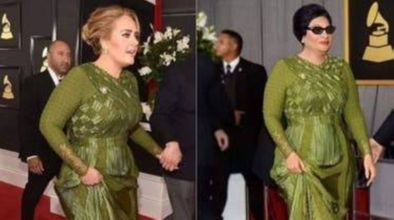 حقيقة ارتداء المطربة العالمية "أديل" حذاء و فستان أم كلثوم ! (شاهد)
