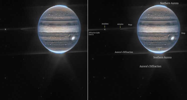 تلسكوب ‘‘جيمس ويب’’ يلتقط صورة مذهلة وغير مسبوقة لكوكب المشتري فاجئت العلماء وأصابتهم بالحيرة والذهول..(شاهد)