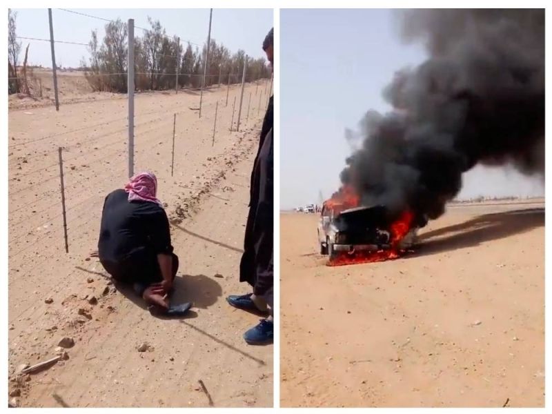 اشتعال مركبة بشكل كامل على أحد الطرق في السعودية.. وردة فعل تدمي القلب من صاحبها (فيديو)