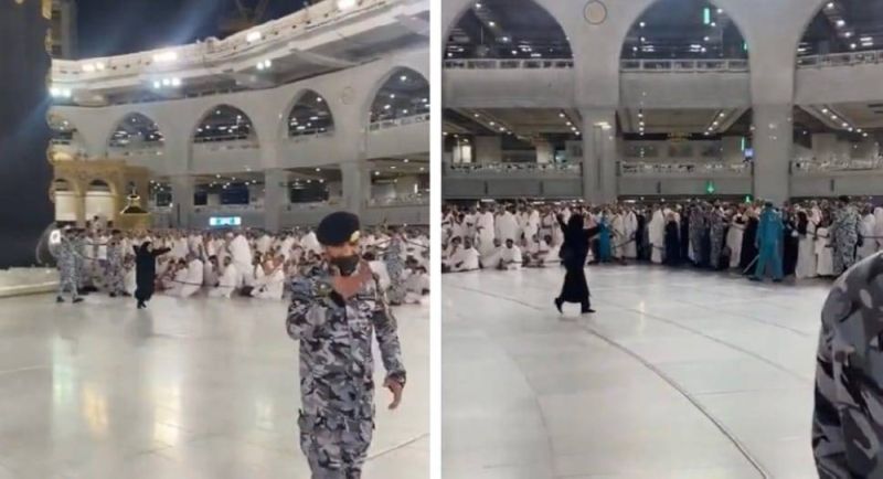 السعودية.. شاهد: ردة فعل معتمرة بعدما تمكنت من تقبيل الحجر الأسود