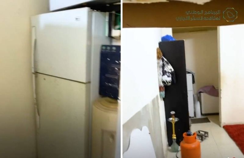 مداهمة سكن عمالة مخالفة بالعاصمة السعودية الرياض.. وعند تفتيشه كانت المفاجأة! (شاهد)