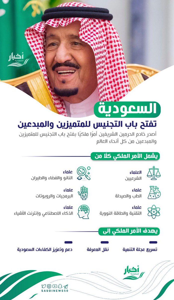 ولي العهد السعودي يوجه بمنح الجنسية السعودية لجميع المقيمين الأجانب الذي دخلوا المملكة قبل عا2000