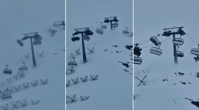 الرياح العاتية تثير رعب ركاب تلفريك في إيطاليا (فيديو)