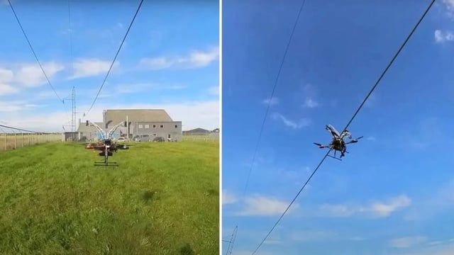 طائرات درون تشحن نفسها من أسلاك الكهرباء (صور)