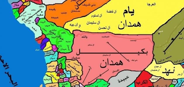 خريطة ديار قحطان في نجد - موقع الخليج الان