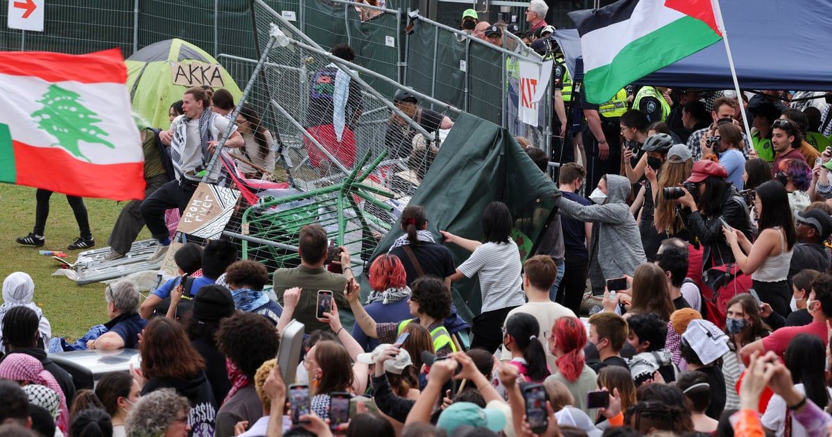 أمريكا.. رفع العلم الفلسطيني فوق مبنى جامعة وسط اعتقالات واسعة (فيديو)