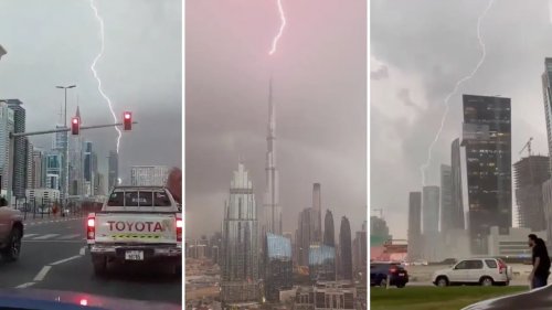 شاهد .. تحذير! الإمارات تتعرض لحالة جوية سيئة: أمطار غزيرة ورياح قوية تهدد بغرق بعض المناطق