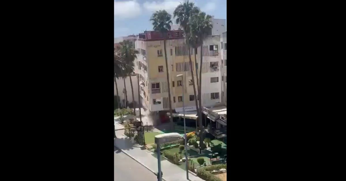 انهيار مروع لبناية سكنية في الدار البيضاء بالمغرب (فيديو)