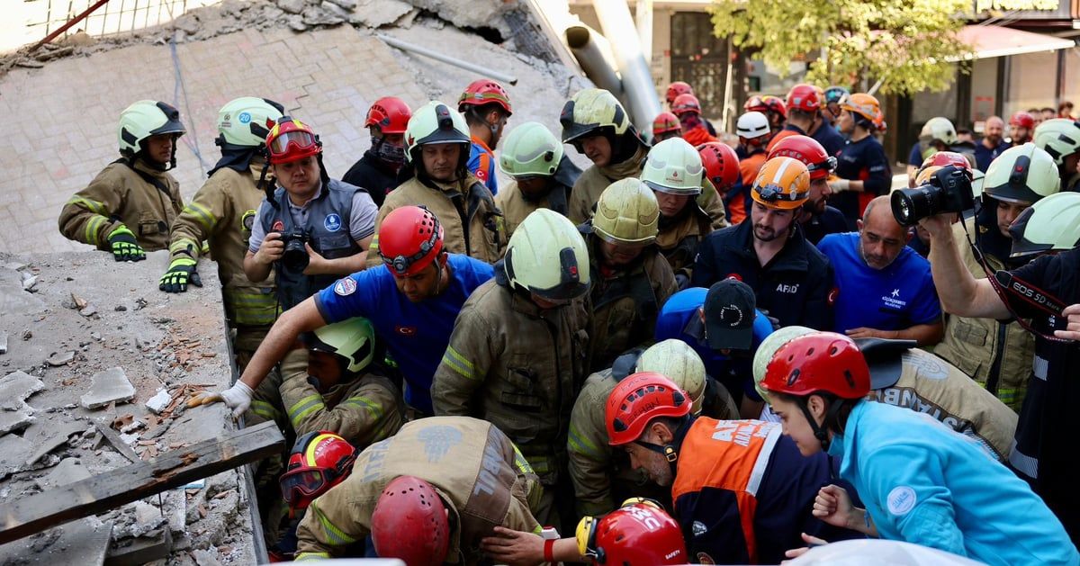 قتلى وجرحى إثر انهيار مبنى في إسطنبول (فيديو)