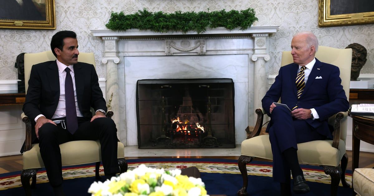 أمير قطر وبايدن يبحثان جهود وقف إطلاق النار في غزة