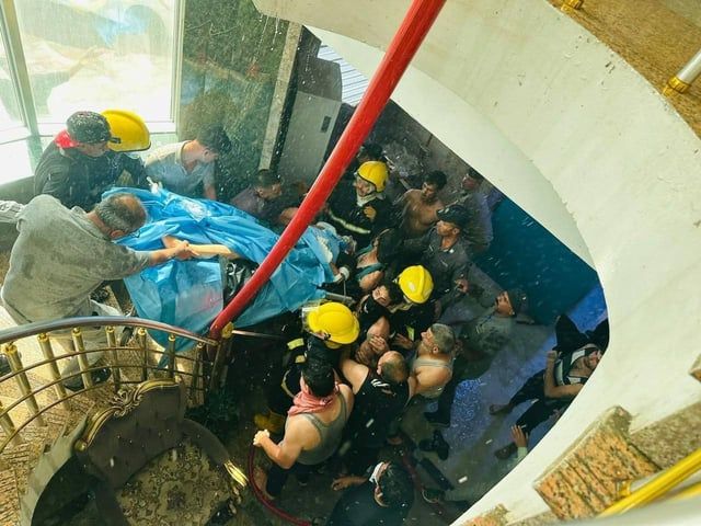 اندلاع حريق كبير في مستشفى بمحافظة بابل العراقية (صور وفيديو)