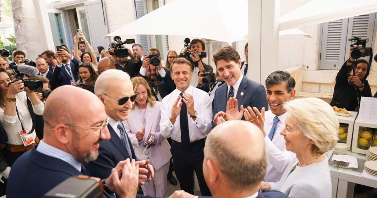 بادرة من بايدن.. قادة "السبع" يحتفلون بعيد ميلاد شولتس (فيديو)