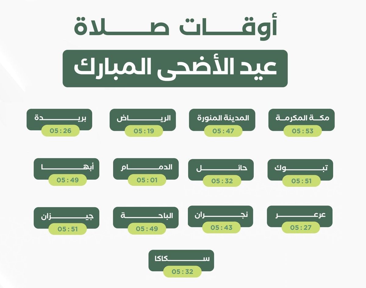 “الآن” وقت صلاة العيد في الرياض 1445 وباقي المدن السعودية اليوم