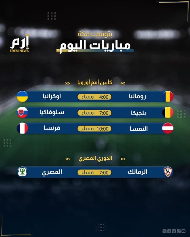 مواعيد مباريات اليوم والقنوات الناقلة