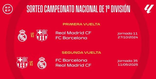 مواعيد الكلاسيكو وديربي مدريد في الموسم الجديد للدوري الإسباني