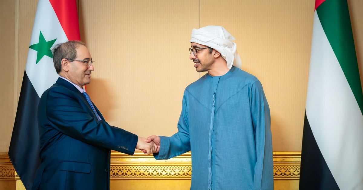 عبدالله بن زايد يستقبل وزير الخارجية السوري ويؤكد عمق العلاقات بين البلدين