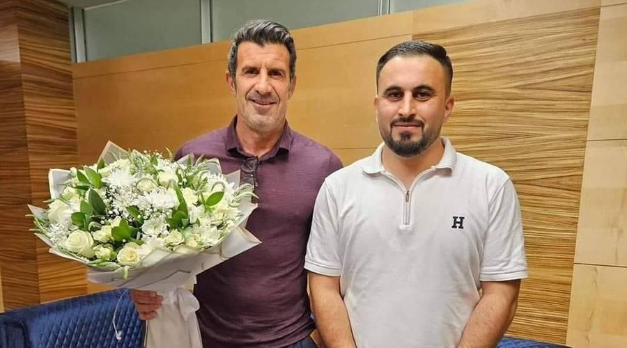 البرتغالي لويس فيغو يصل لأربيل لتدريب فريقها الكروي