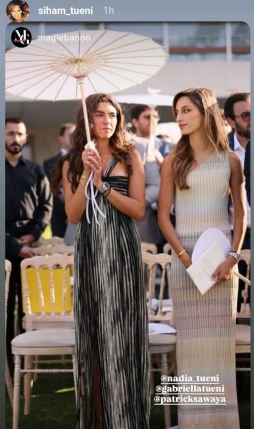 بالصور: بغاية الجمال.. نادية وغابرييلا جبران تويني تخطفا الأنظار في زفاف شقيقهما على ملكة جمال لبنان السابقة