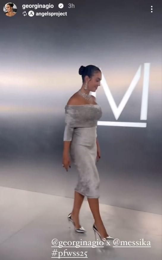 بالصور: بعقد من الألماس.. حبيبة رونالدو تتألق في أسبوع الموضة في باريس شاهدوا كيف بدت