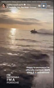 نادين نجيم تعلن انفصالها عن خطيبها عبر إنستغرام ستوري