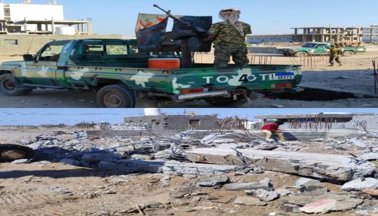 بموجب مذكرة رسمية .. ازالة بناء عشوائي في بئر فضل بعدن