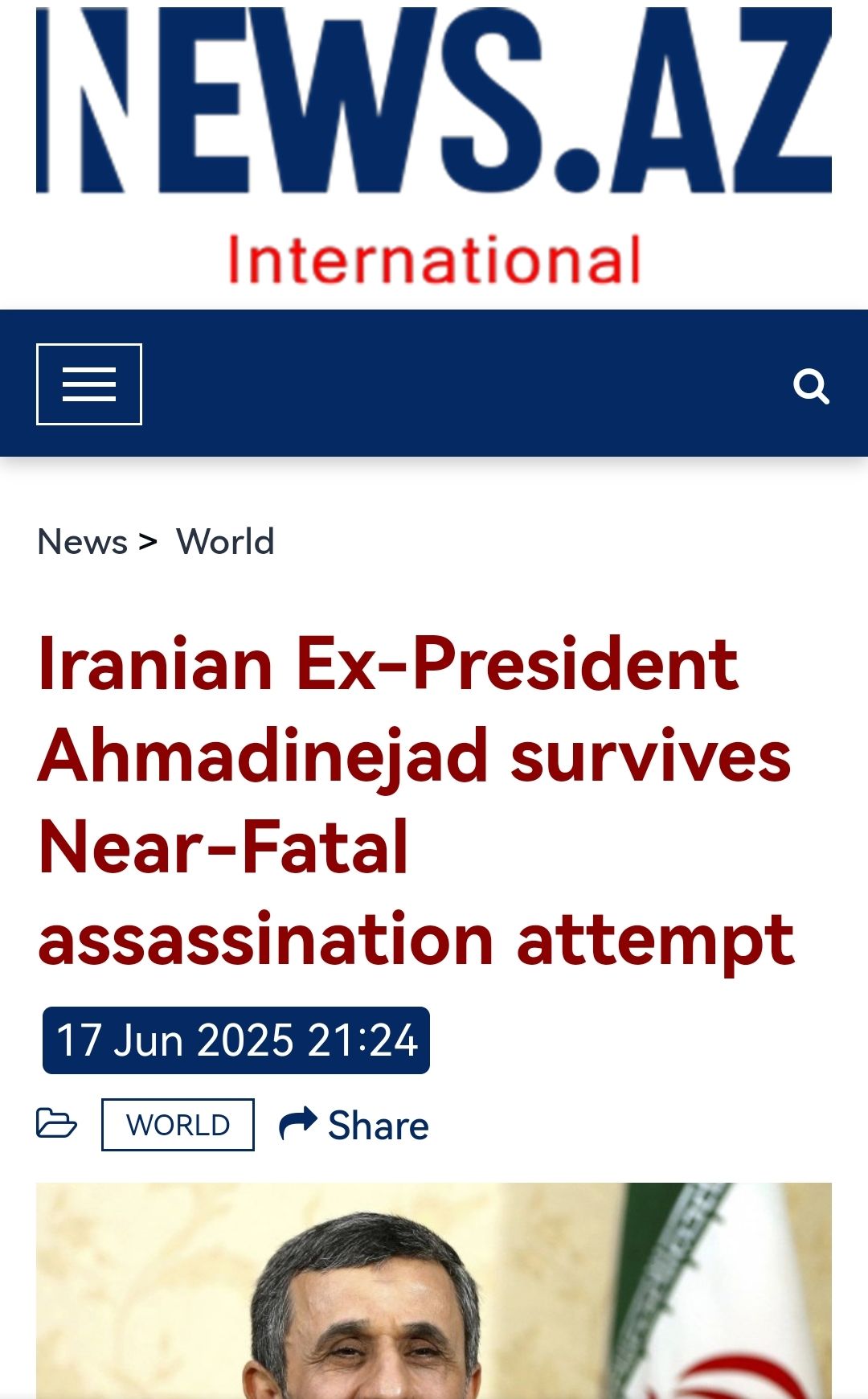 الحروب بيئة خصبة للشائعات|اغتيال رئيس إيران الأسبق محمود أحمدي نجاد.. كذبة إسرائيلية جديدة صدقها العالم! - الخليج الان