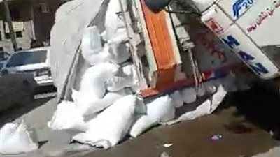 تفاصيل حادث انقـ ـلاب تريلا محملة بالسكر في الغردقة - الخليج الان