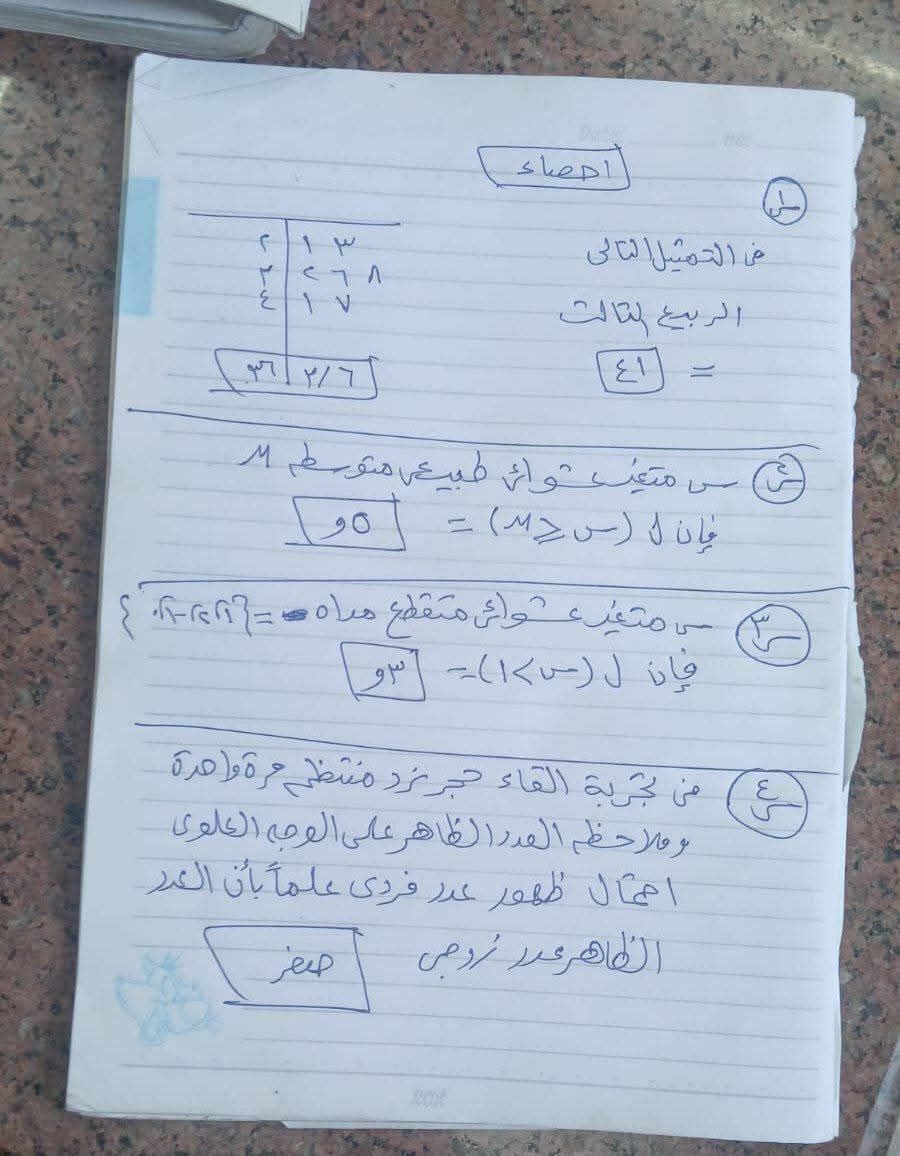 إجابة امتحان الإحصاء للثانوية العامة 2025 الشعبة الأدبية.. جاوبت صح ولا غلط - الخليج الان