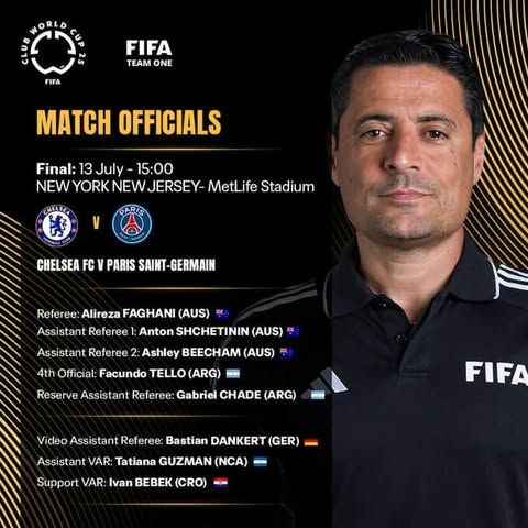 الحكم الأسترالي علي رضا فغاني يقود نهائي كأس العالم للأندية بين باريس سان جيرمان وتشيلسي - الخليج الان