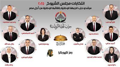 مرشحو حزب الجبهة الوطنية بالقائمة الوطنية لانتخابات مجلس الشيوخ 2025 - الخليج الان