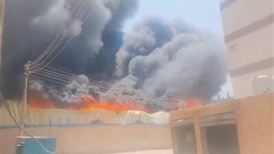 إصابة 12 شخص في حريق مصنع النسكافيه والكباتشينو بالمنطقة الصناعية - الخليج الان