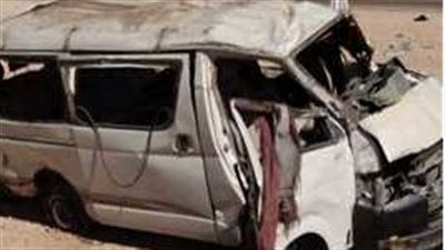 إصابة 10 أشخاص في حادث انقلاب ميكروباص بالطريق السياحي اتجاه المنيب - الخليج الان