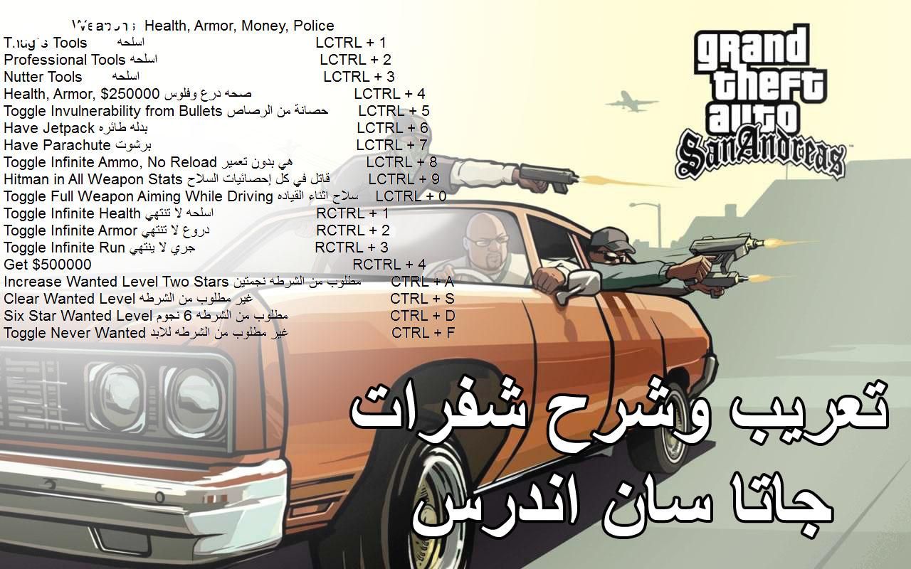 جاتا كلها هنا.. شفرات جاتا سان أندرياس 2025 كاملة لكل المراحل