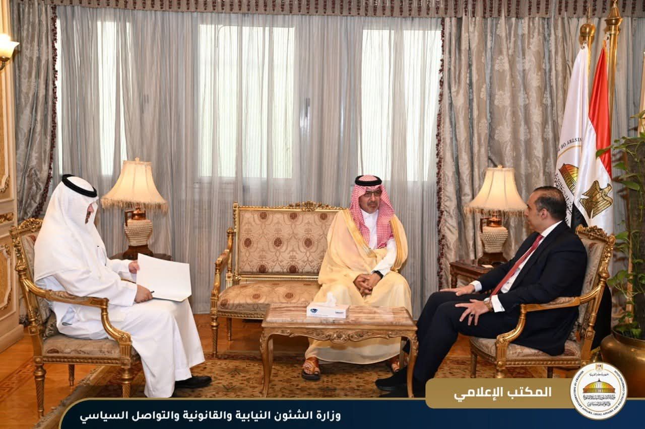 المستشار محمود فوزي يلتقي بالسفير صالح بن عيد الحصيني سفير خادم الحرمين الشريفين ويشيد بعمق العلاقات التاريخية بين البلدين - الخليج الان