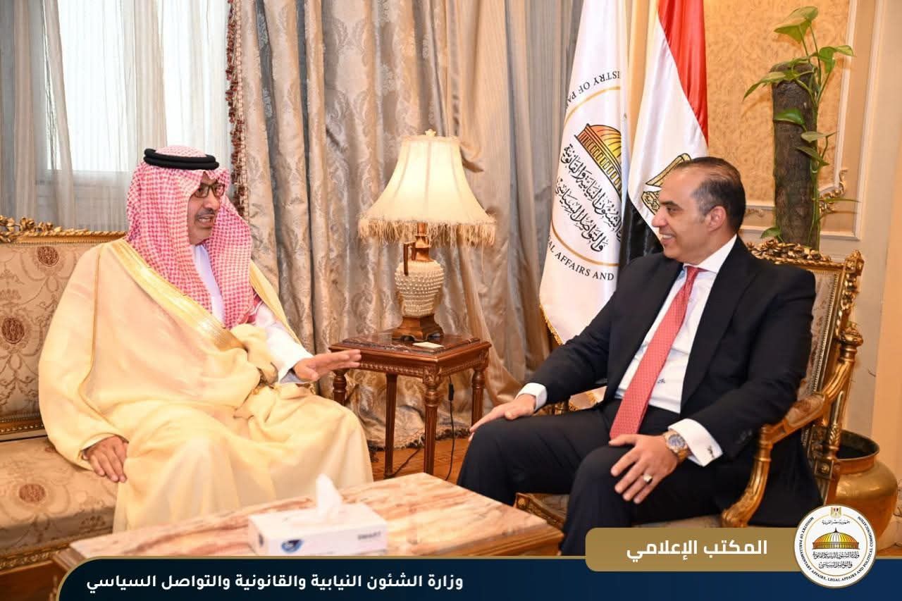 المستشار محمود فوزي يلتقي بالسفير صالح بن عيد الحصيني سفير خادم الحرمين الشريفين ويشيد بعمق العلاقات التاريخية بين البلدين - الخليج الان