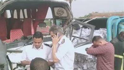 مصرع وإصابة 59 في حادث انقـ ـلاب أتوبيس بطريق الإسكندرية مطروح الساحلي - الخليج الان