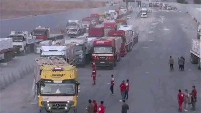 القاهرة الإخبارية: قافلة المساعدات الإنسانية الخامسة التي تدخل من مصر إلى قطاع غزة تحمل 6 آلاف طن من المواد الغذائية والإغاثية - فيديو - الخليج الان