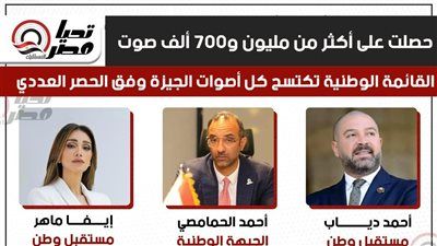 اكتساح كاسح بالقائمة.. أكثر من 1.7 مليون صوت للقائمة الوطنية في الجيزة وفق الحصر العددي - الخليج الان