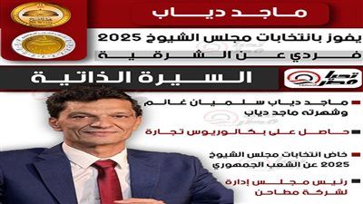 تليجراف الخليج ينشر السيرة الذاتية للنائب ماجد دياب عضو مجلس الشيوخ 2025 - الخليج الان